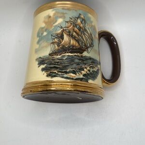 Vintage Gibsons Staffordshire mug featuring a clipper sailing ship design.